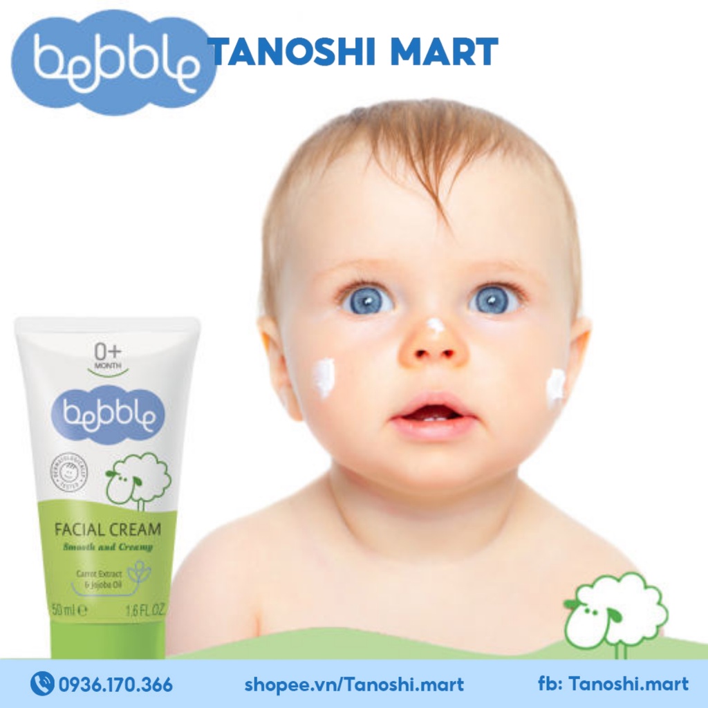 Kem dưỡng ẩm cho bé Bebble Facial Cream 50ml dưỡng da toàn thân/da mặt cho bé