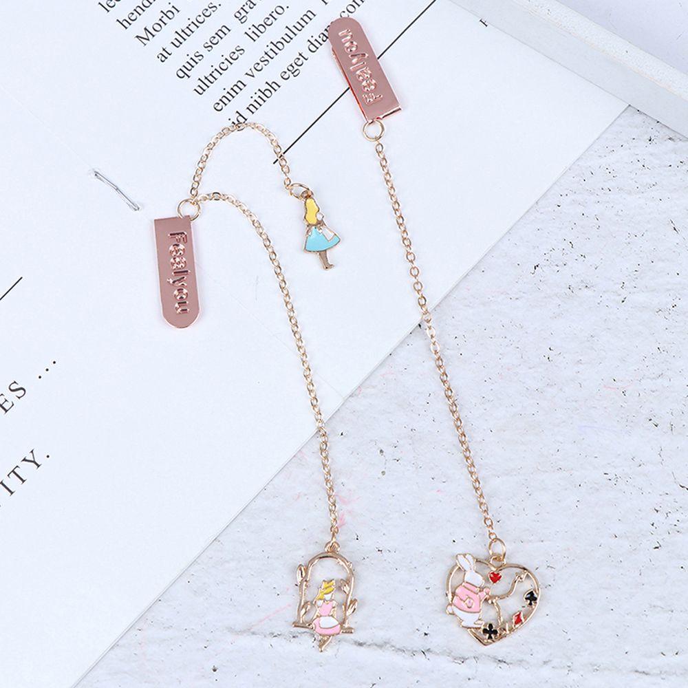 Kẹp Giấy Đánh Dấu Trang Sách Mặt Dây Chuyền Văn Phòng Phẩm
