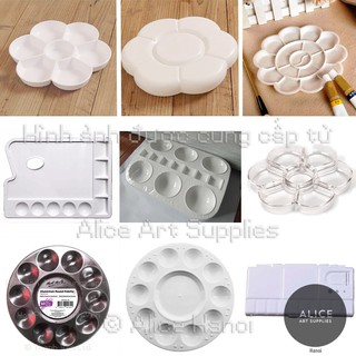 Khay Pha Màu Nhựa Kim Loại Vẽ Hội Hoạ Đựng Màu Mont Marte Trắng Trong Các Loại Hố Hộp Gấp Đóng Mở