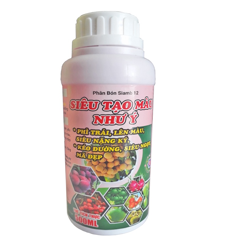 Phân Bón Lá SIÊU TẠO MÀU NHƯ Ý Chai 500ml CHỐNG PHÌ TRÁI, LÊN MÀU, SIÊU NẶNG KÝ, KÉO ĐƯỜNG, SIÊU NGỌT, MÃ ĐẸP