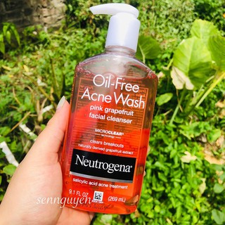 Sữa rửa mặt Neutrogena Pink Grapefruit Acne Face Wash & Cleanser with Vitamin C & Salicylic Acid