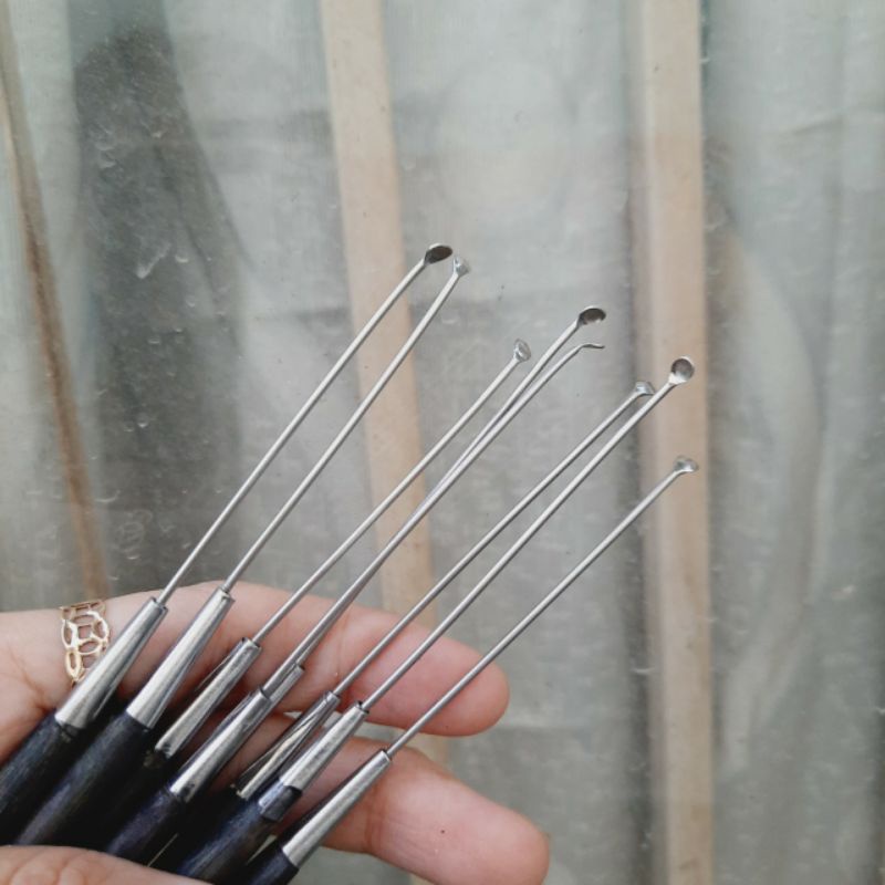 Túi 2 cây móc tai cán đen 17.5cm