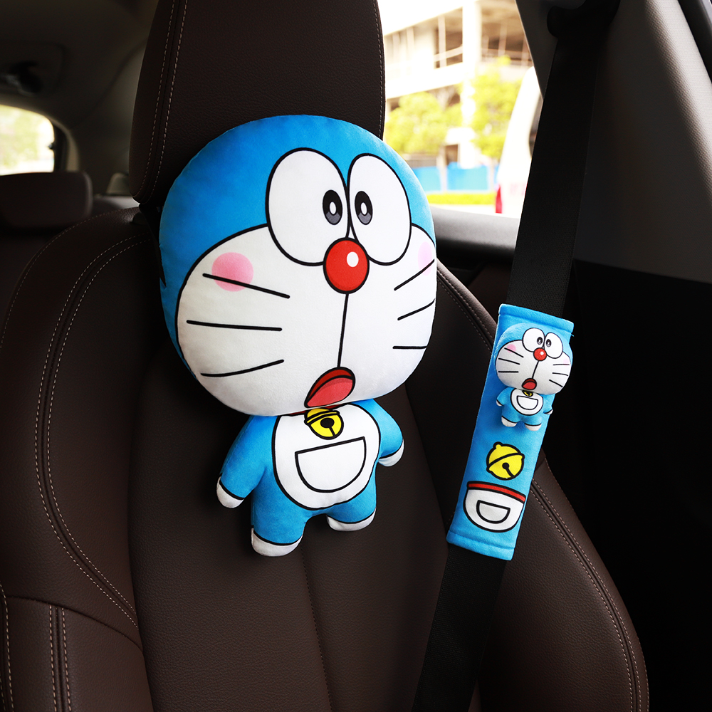 Mới Gối Tựa Đầu Và Lưng Họa Tiết doraemon Hoạt Hình Đáng Yêu Dành Cho Xe Hơi