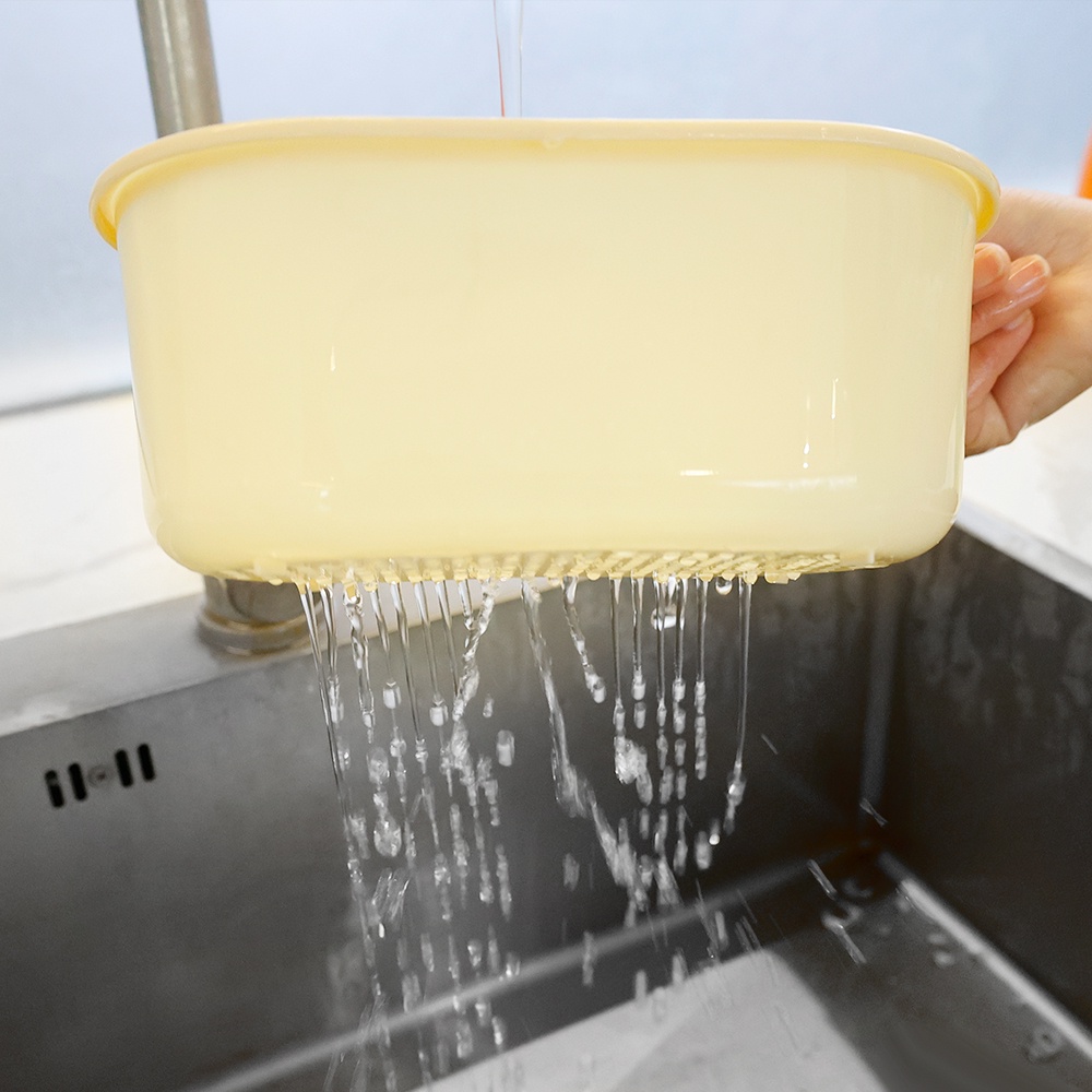 Rổ Nhựa Đa Chức Năng Hình Chữ Nhật Dùng Đựng Rau Củ Quả Tiện Dụng