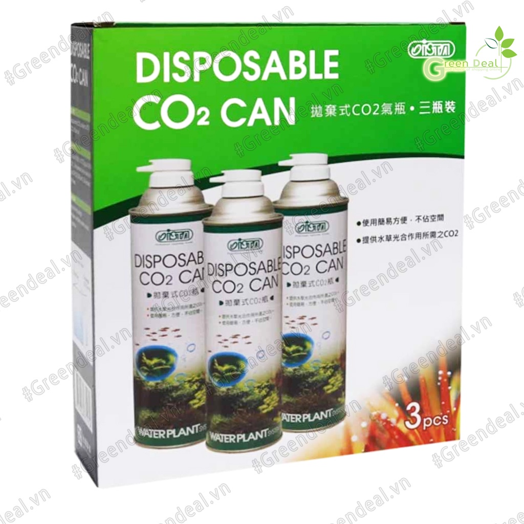 ISTA - Disposable CO2 Can (Bộ 3 lon) | Lon thay thế cho bộ kit CO2 mini của hồ cá thủy sinh