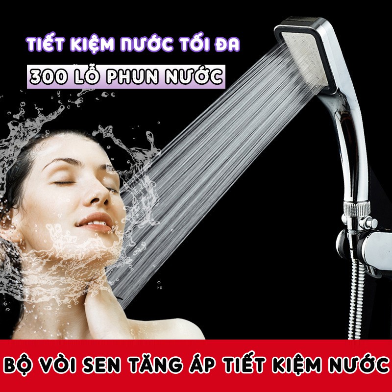 [GIÁ HOT] BỘ VÒI SEN TĂNG ÁP TIẾT KIỆM NƯỚC HIỆU QUẢ 300 LỖ CAO CẤP