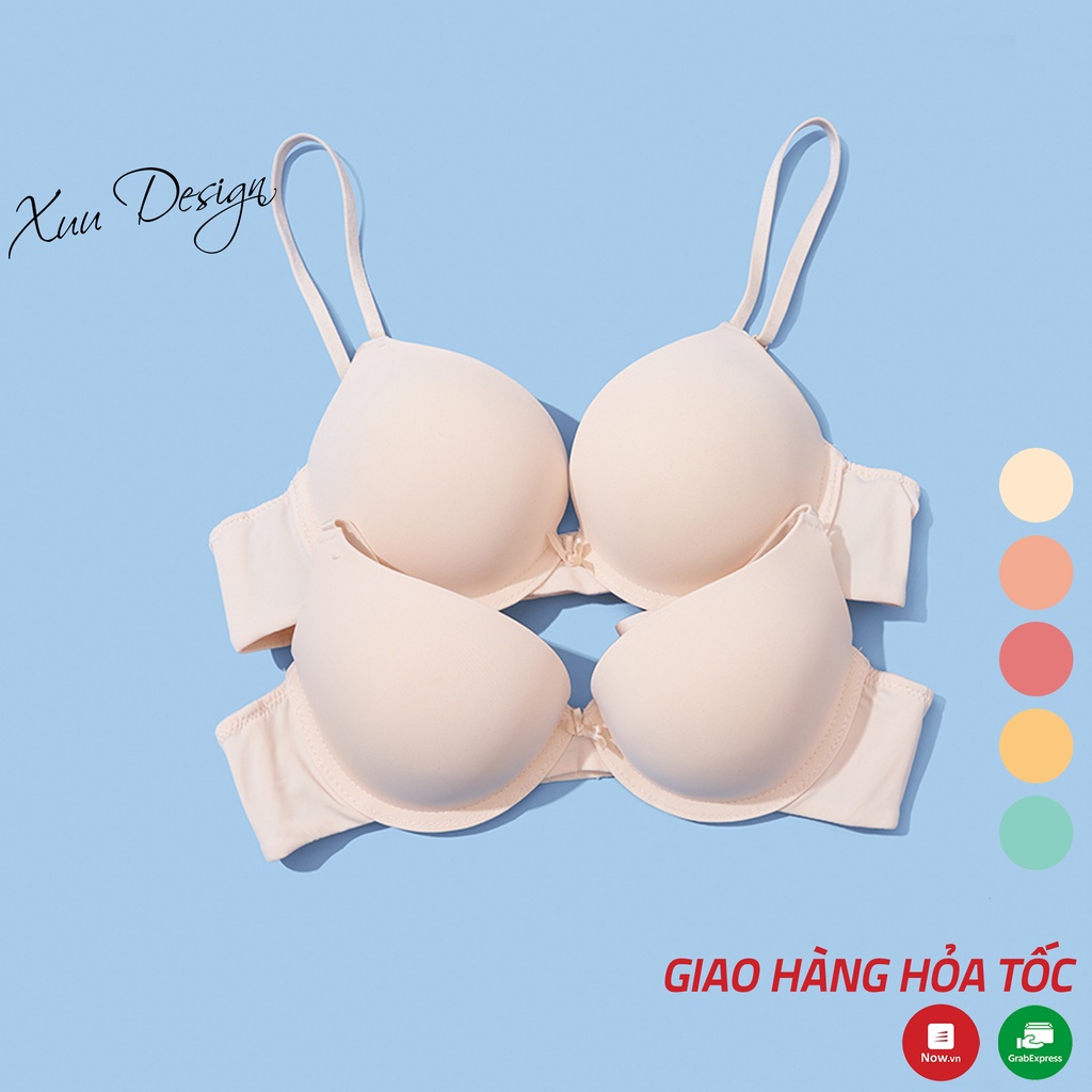Áo ngực nữ XUU vải đúc su phối nơ có gọng đệm kép dày siêu nâng ngực quyến rũ - AVV30