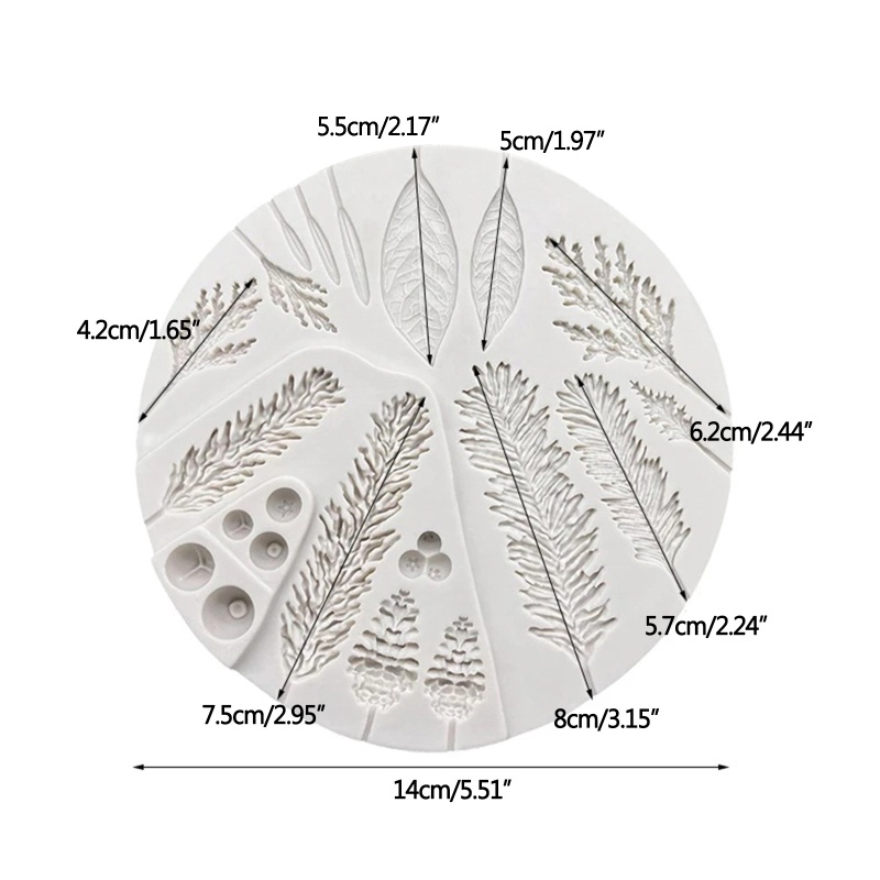 Khuôn Silicone Tạo Hình Làm Bánh Kẹo Hình Lá Thông DIY