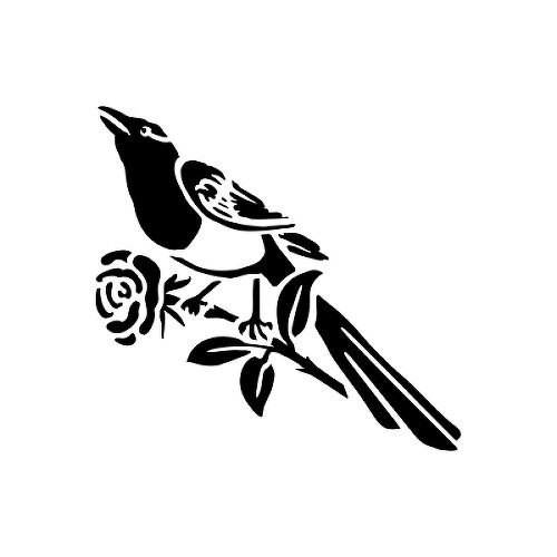 Khuôn hình decal  hoa magpie