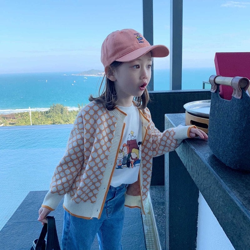 Áo khoác Cardigan len phong cách hàn quốc thời trang mùa thu dành cho bé gái