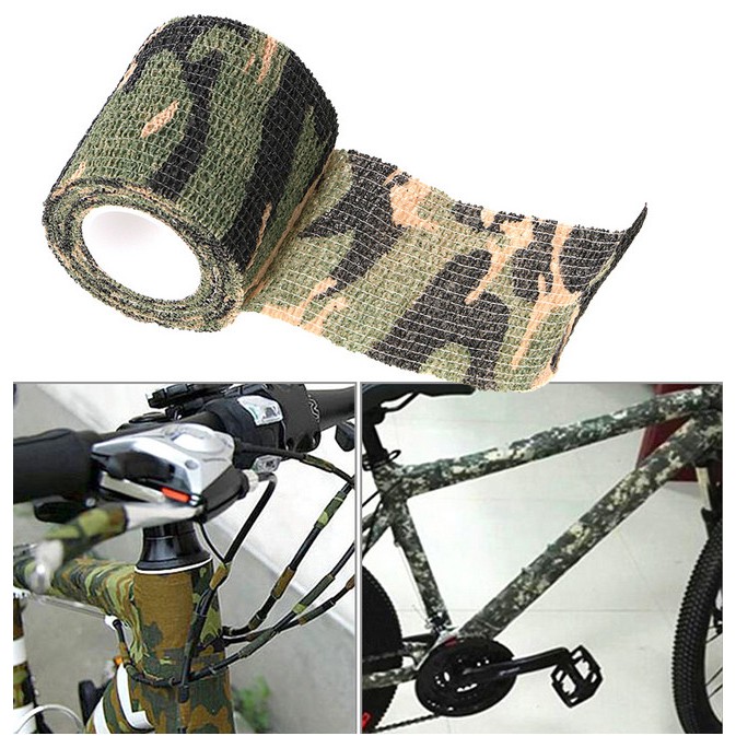 Cuộn Băng Dính Họa Tiết Rằn Ri Bằng Vải Không Dệt 5Cmx4.5M Có Thể Thu Gọn Cho Xe Đạp / Săn Bắn