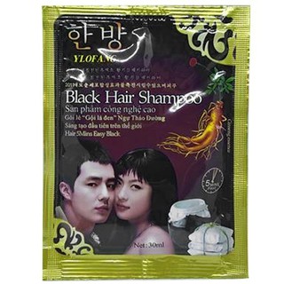1 dây (10 gói) Dầu Gội Đen Tóc Black Hair Shampoo gội là đen