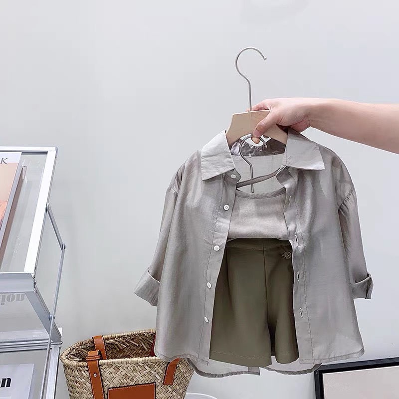 Set Đồ Mùa Hè 5 Món Gồm Áo Ba Lỗ Dáng Rộng Thoải Mái Phong Cách Phương Tây Cho Bé Gái