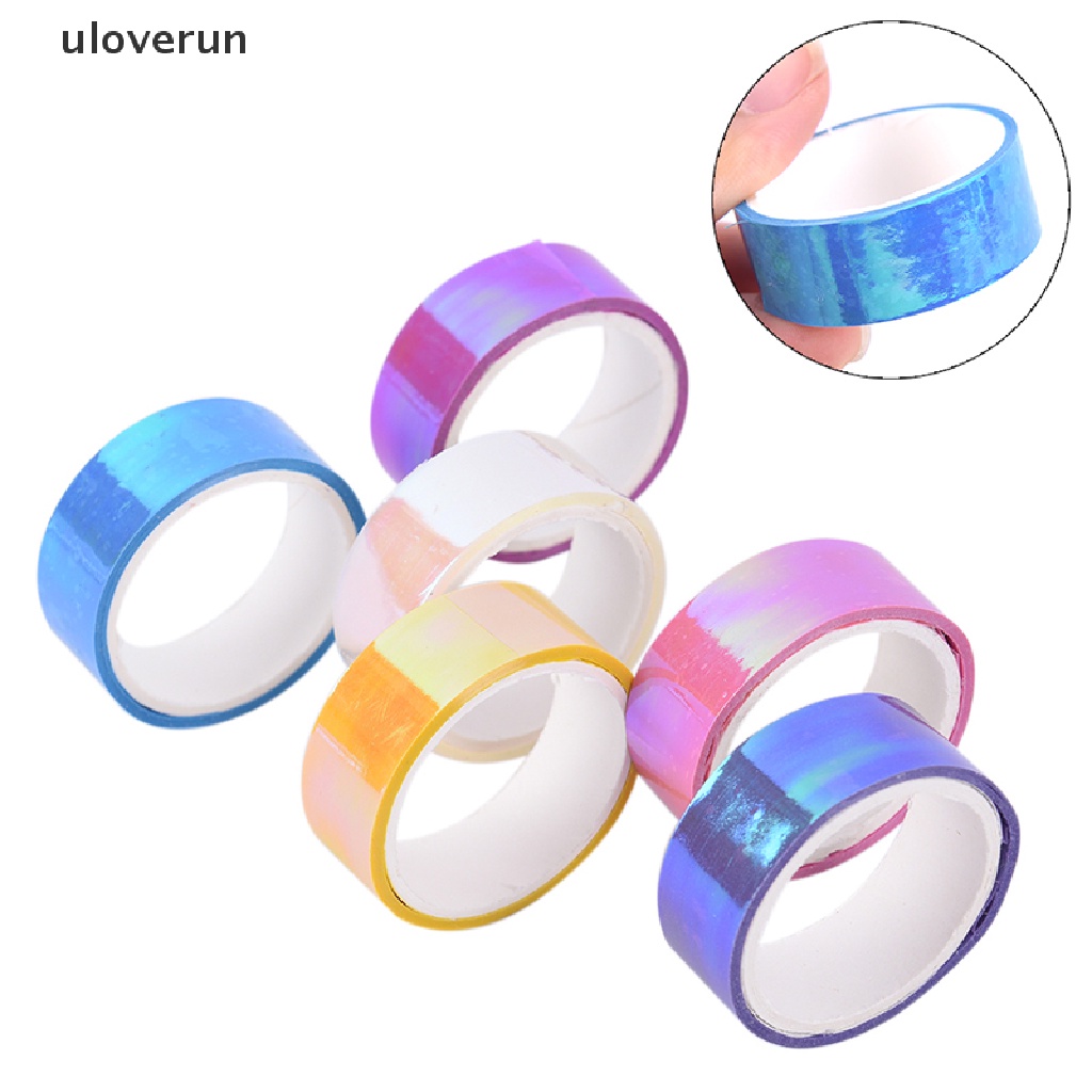 uloverun 5m Rhythmic Gymnastics Decoration Holographic Prismatic Glitter Tape Hoops Stick vn