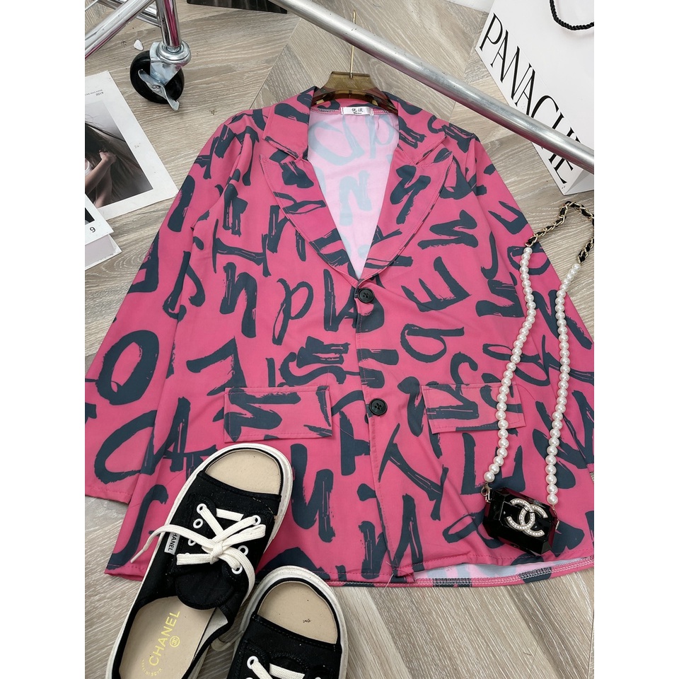 Áo blazer vest họa tiết chữ dáng thụng siêu hot TH279 | BigBuy360 - bigbuy360.vn