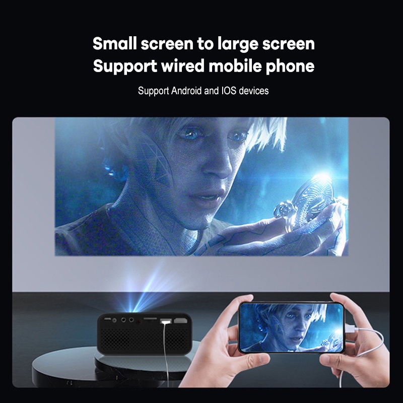 Máy chiếu mini, Máy chiếu cho điện thoại, Máy chiếu phim LCD, Máy chiếu rạp hát tại nhà 1080P với giao diện USB AV và điều khiển từ xa