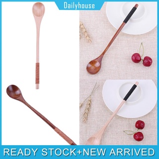 Muỗng gỗ ăn tráng miệng có tay cầm dài tiện dụng