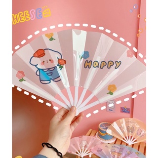 Quạt cầm tay mini gấp gọn 💕𝑭𝒓𝒆𝒆𝒔𝒉𝒊𝒑💕 quạt nhựa hình cute, hoạt hình, dễ thương