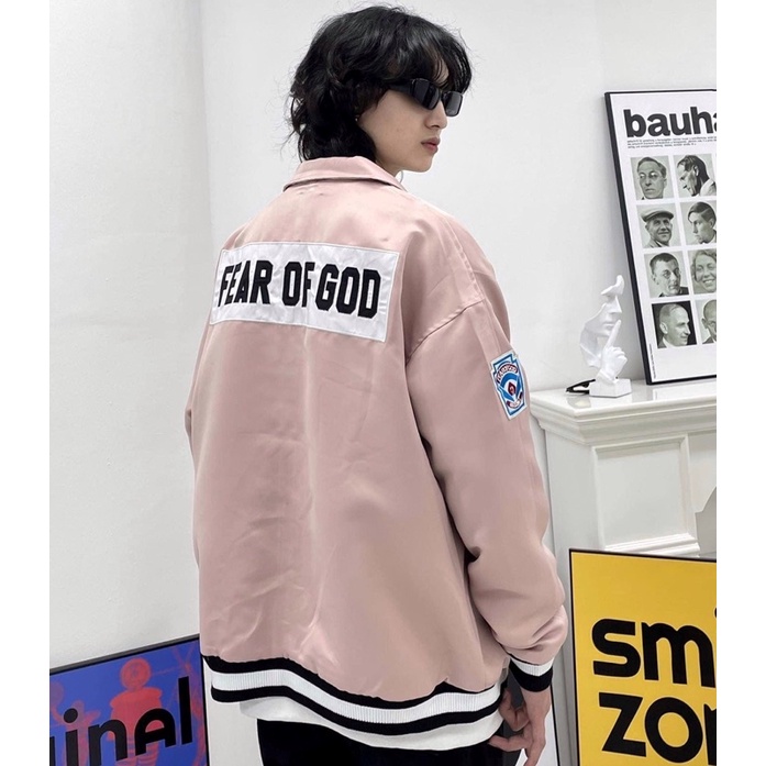 Áo Khoác Bomber fear of god Satin MANUEL Áo jacket varsity FOG Satin chất dù 2 lớp dành cho nam nữ Kun Shop