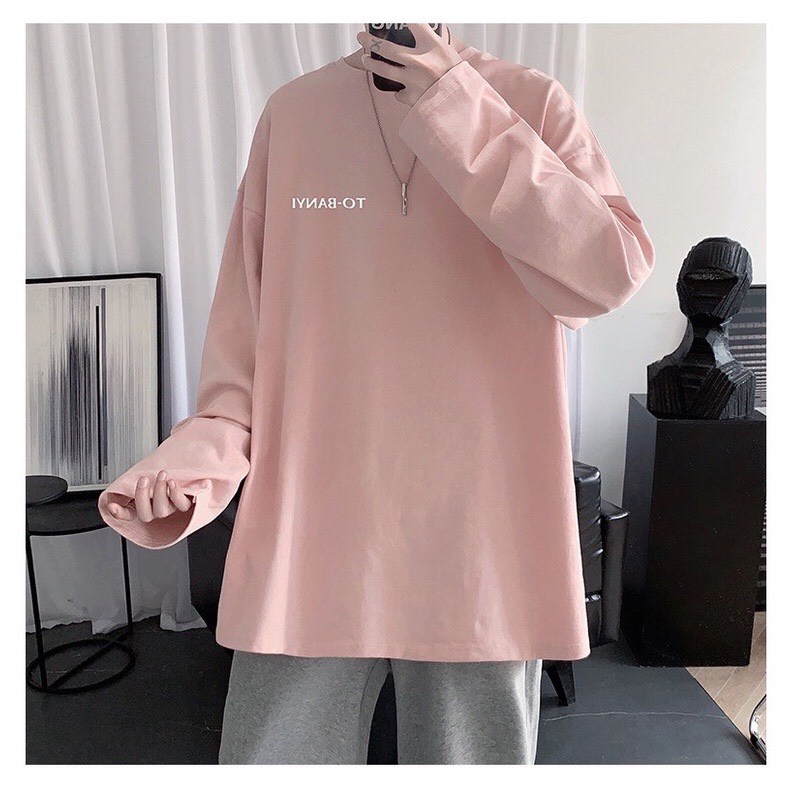 Áo thun dài tay unisex dáng dài fomr rộng - áo longsleeve chất cotton mền mịn in chữ là điểm nhấn mặc đi học đi chơi