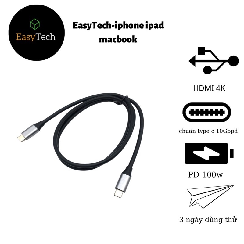 Cáp thunderbolt 3, cáp USB-C 3.1 gen 2 xuất hình ảnh âm thanh 4k