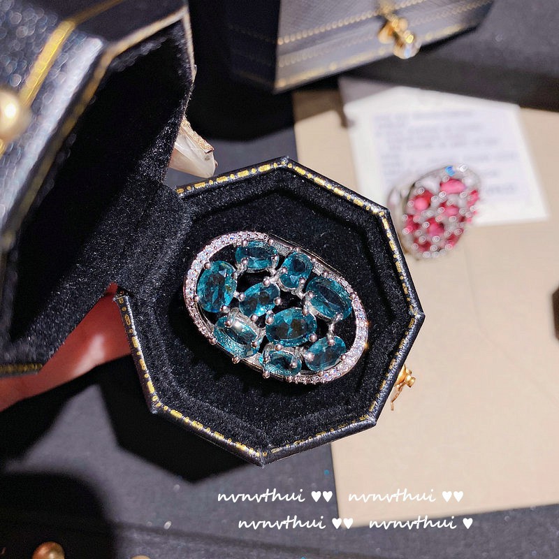 Nhẫn Mạ Vàng 18k Đính Đá Zircon Hình Chim Công Phong Cách Vintage