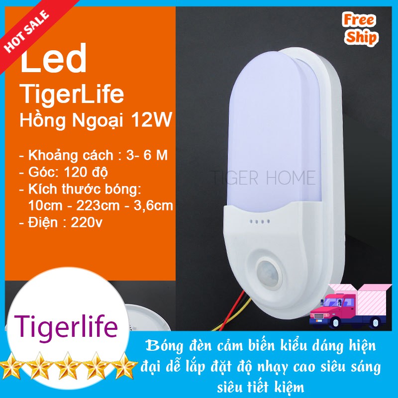 Bóng Đèn Led Cảm Biến Chuyển Động Rada Và Hồng ngoại Cực Nhạy do TIGERLED VIETNAM SX BH 1 ĐỔI 1 Model NEW