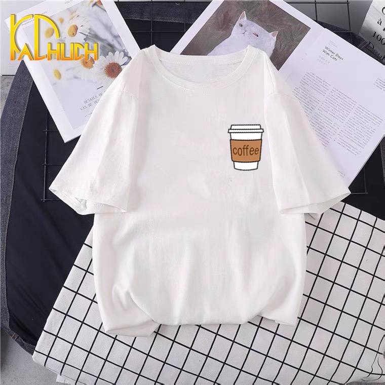 ÁO THUN TAY LỠ NAM NỮ IN LY COFFEE
