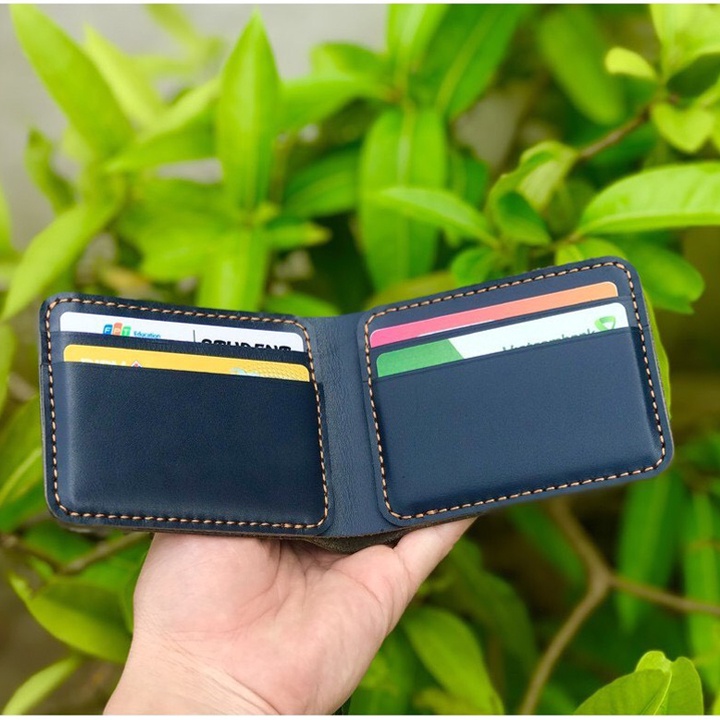 Ví nam da bò thật - Wallet KINGU/ ví handmade nam nữ - ví da nam cao cấp ví da bò thật