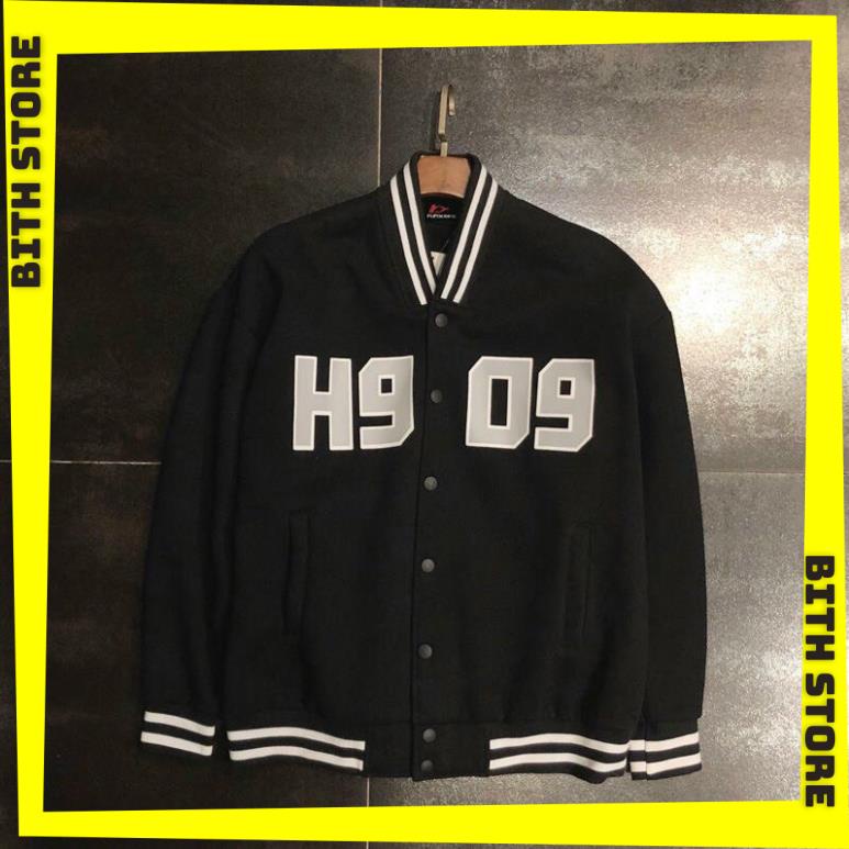 Áo khoác dù bomber bóng chày cúc bấm H9 09 thời trang phong cách Ulzzang