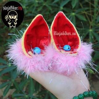 Tai thú lông gắn nón bảo hiểm