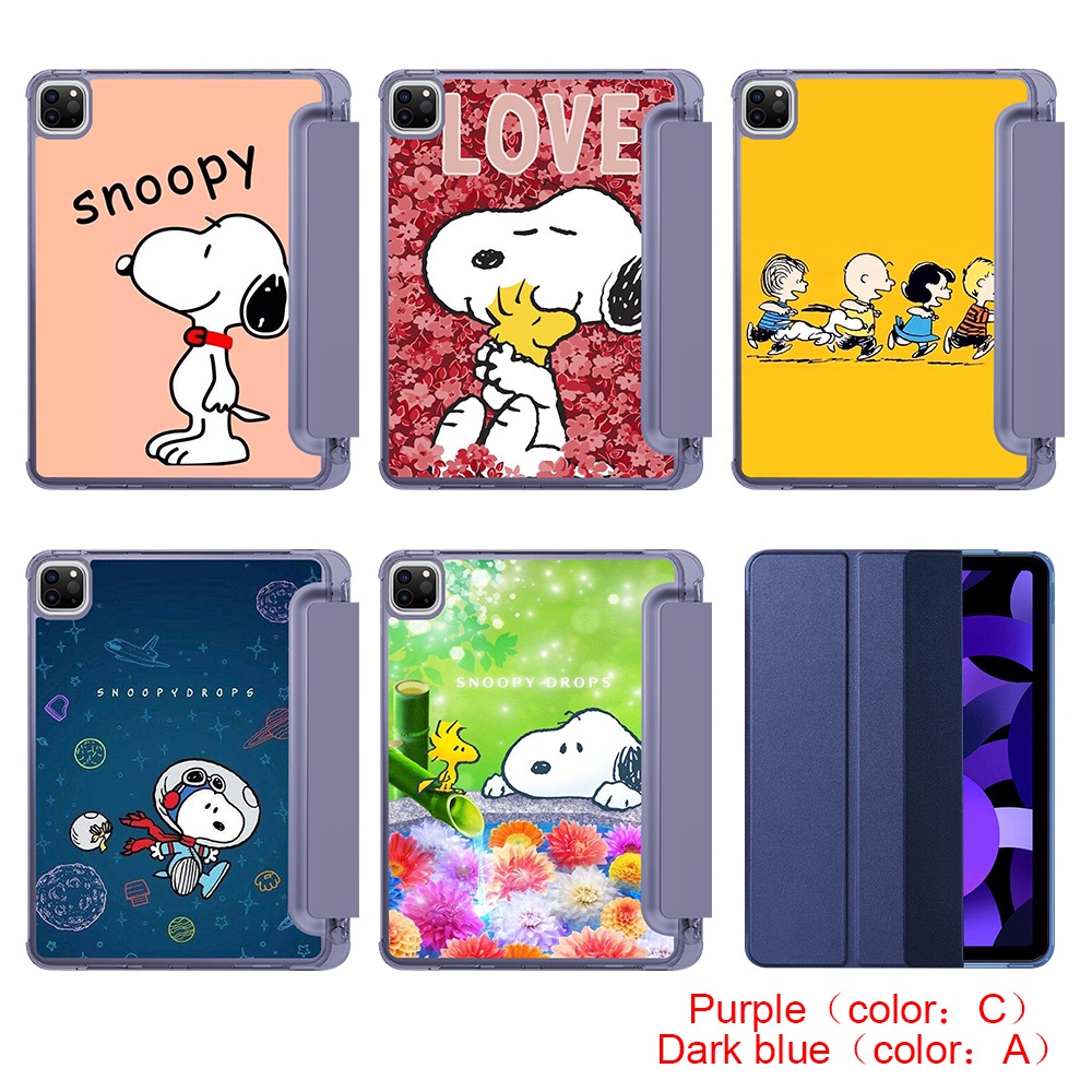 Ốp Máy Tính Bảng Silicon Mềm Hình Chú Chó Snoopy Màu Xanh Dương Đậm 22J Cho iPad 7 8 9 Pro Mini4 Mini5 Air2 Air3 Air4 2022