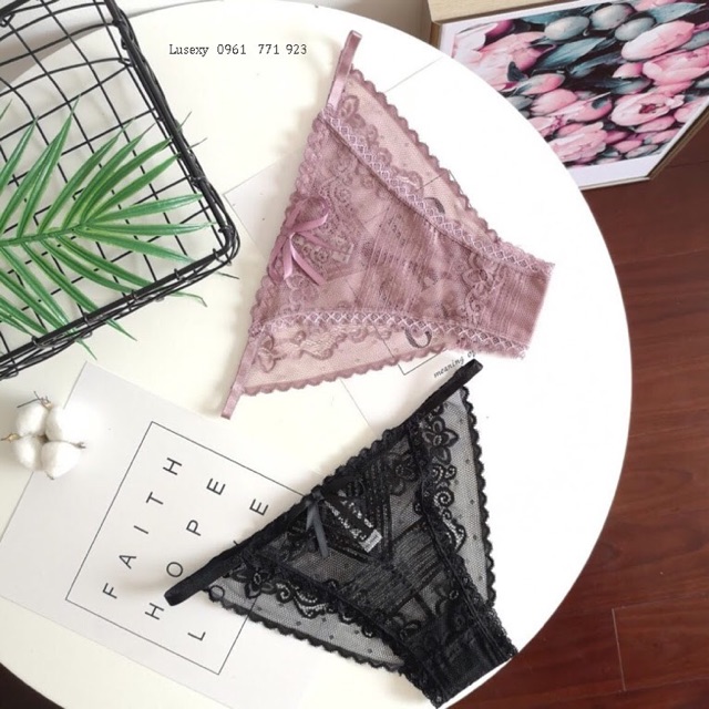 Quần lót nữ cao cấp ren Sexy dây sườn gợi cảm màu đen đỏ trắng hồng - shop đồ lót nam nữ đẹp giá rẻ lusexy