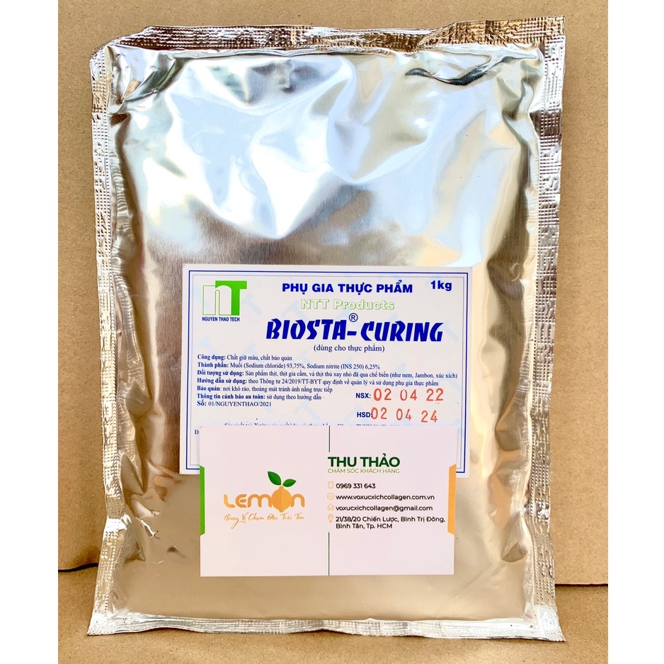 Muối đỏ BIOSTA-CURING chuyên tạo màu, giữ màu cho lạp xưởng, xúc xích, giò chả, pate