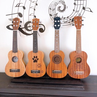 Đàn ukulele soprano gỗ mộc size 21 chất lượng