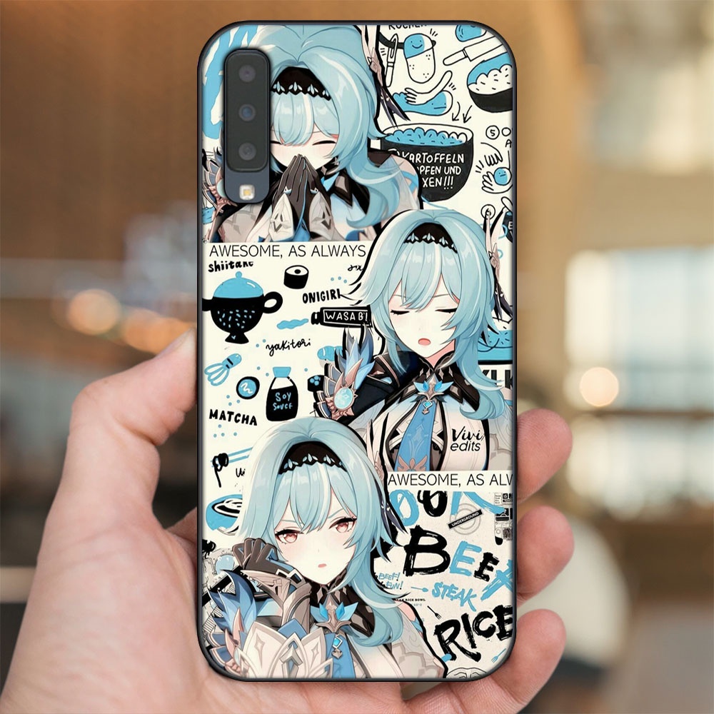 Ốp lưng Samsung A7 2018 viền đen in hình Eula Genshin Impact
