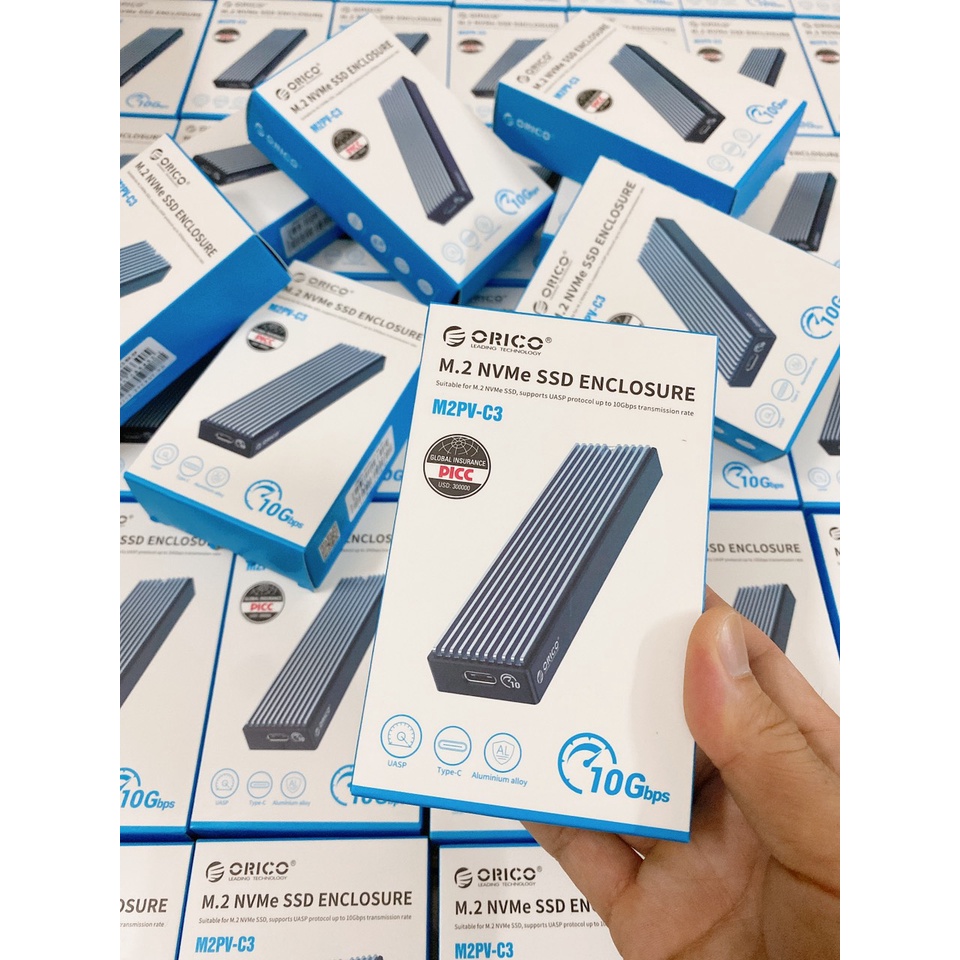 Box ORICO M2PV-C3 USB3.1 Type-C - Biến SSD M.2 NVMe PCIe thành ổ cứng di động