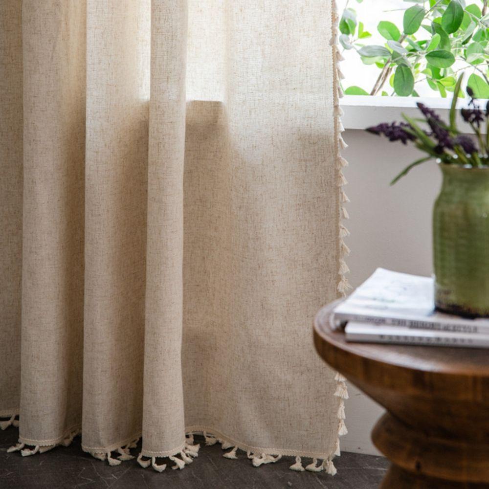IVORY Rèm Cửa Sổ Dạng Tua Rua Bằng Polyester Phong Cách Boho Dành Cho Trang Trí Nhà Cửa