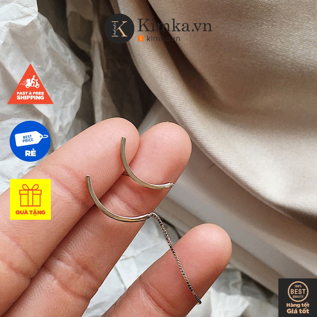 (088) Đôi Hoa Tai Bất Cân Xứng Hình Bán Nguyệt Hàn Quốc ✨