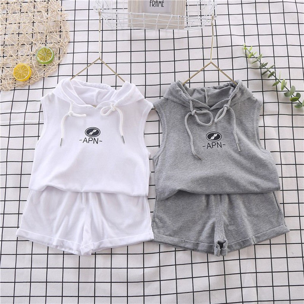 Bộ Ba Lỗ Sát Nách Bé Trai In Chứ APN, Bộ Đồ Hè Cho Bé Cực Mát Và Phong Cách HipHop - MooBaby Shop