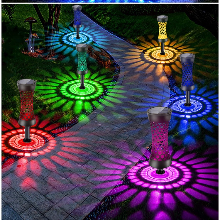 1/2/4 Đèn Led Nhiều Màu Sắc Chống Thấm Nước Chiếu Sáng Sân Vườn