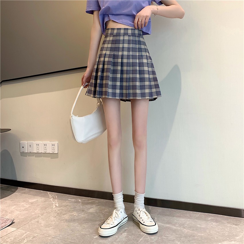 Chân Váy Ngắn Xiaozhainv Dáng Chữ A Lưng Cao Kẻ Sọc Kiểu Vintage Xinh Xắn Cho Nữ | BigBuy360 - bigbuy360.vn