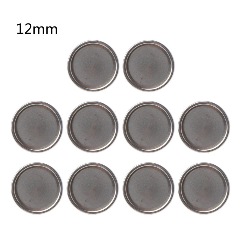 Set 10 Khuyên Tai Tròn Mặt Kính Cabochon Bằng Kim Loại DIY