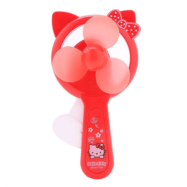 Quạt Cơ Cầm Tay Mini Hình Angry Hello Kitty - Đỏ