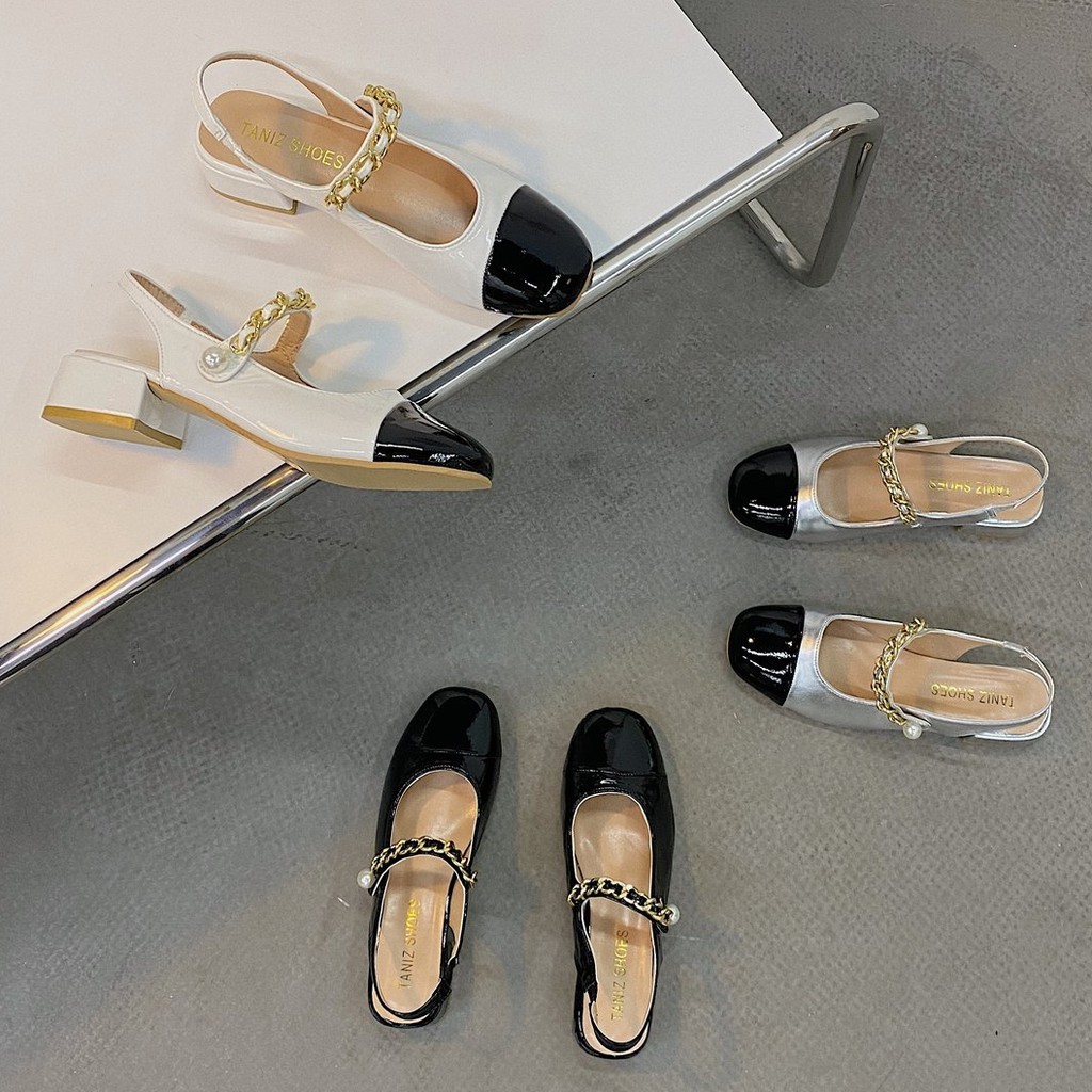 [Mã FASHIONCB264 giảm 10K đơn bất kỳ] Giày Búp Bê Gót Thấp Phối Nút Thời Trang Mùa Xuân Cho Nữ