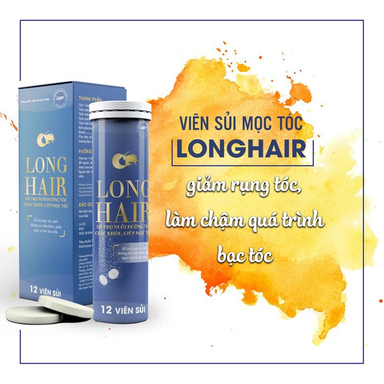 ✅VIÊN SỦI MỌC TÓC LONG HAIR - HỖ TRỢ ĐIỀU TRỊ RỤNG TÓC, HÓI ĐẦU, TÓC BẠC SỚM - NHANH, AN TOÀN, HIỆU QUẢ Chính Hãng