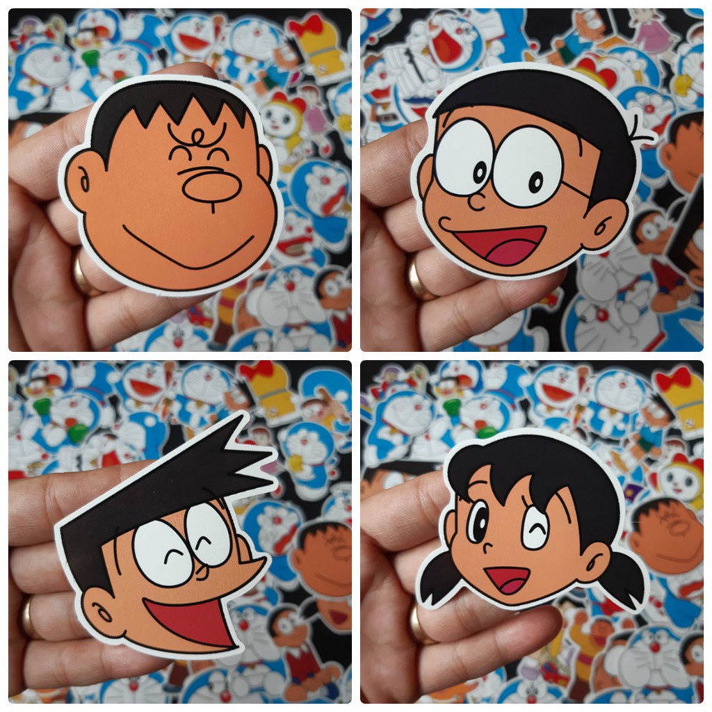 Bộ Sticker dán cao cấp chủ đề DORAEMON - Dùng dán Xe, dán mũ bảo hiểm, dán Laptop...