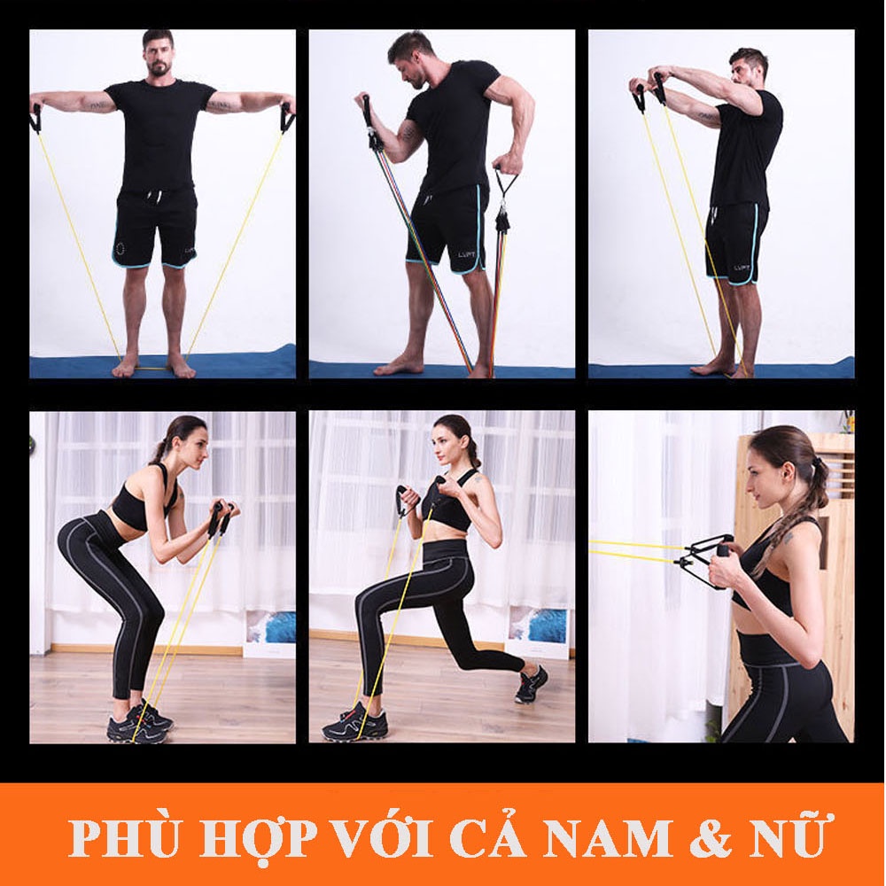 Dây Ngũ Sắc Tập Gym Đa Năng Full Body - Dây Kháng Lực Tập Gym