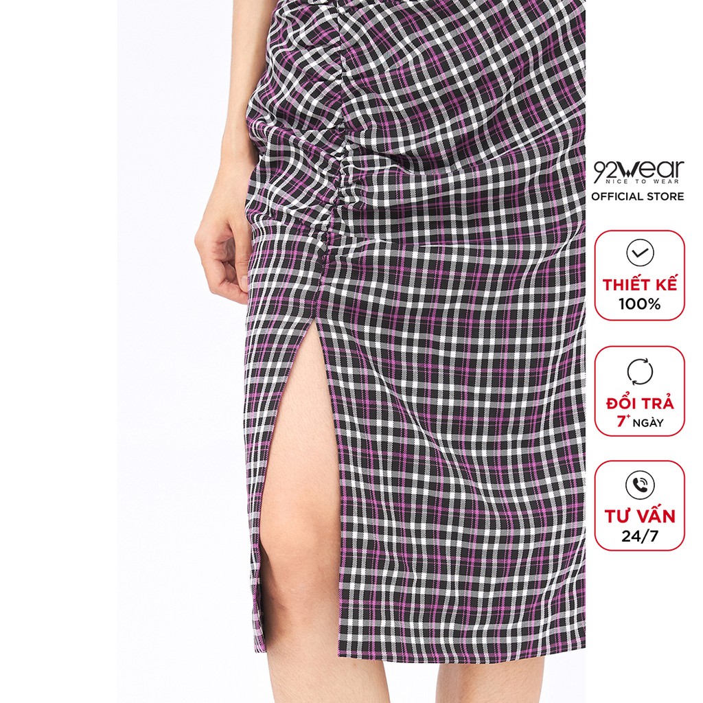 Chân váy ulzzang 92WEAR thiết kế dài rút nhún một bên JDA1724 | BigBuy360 - bigbuy360.vn