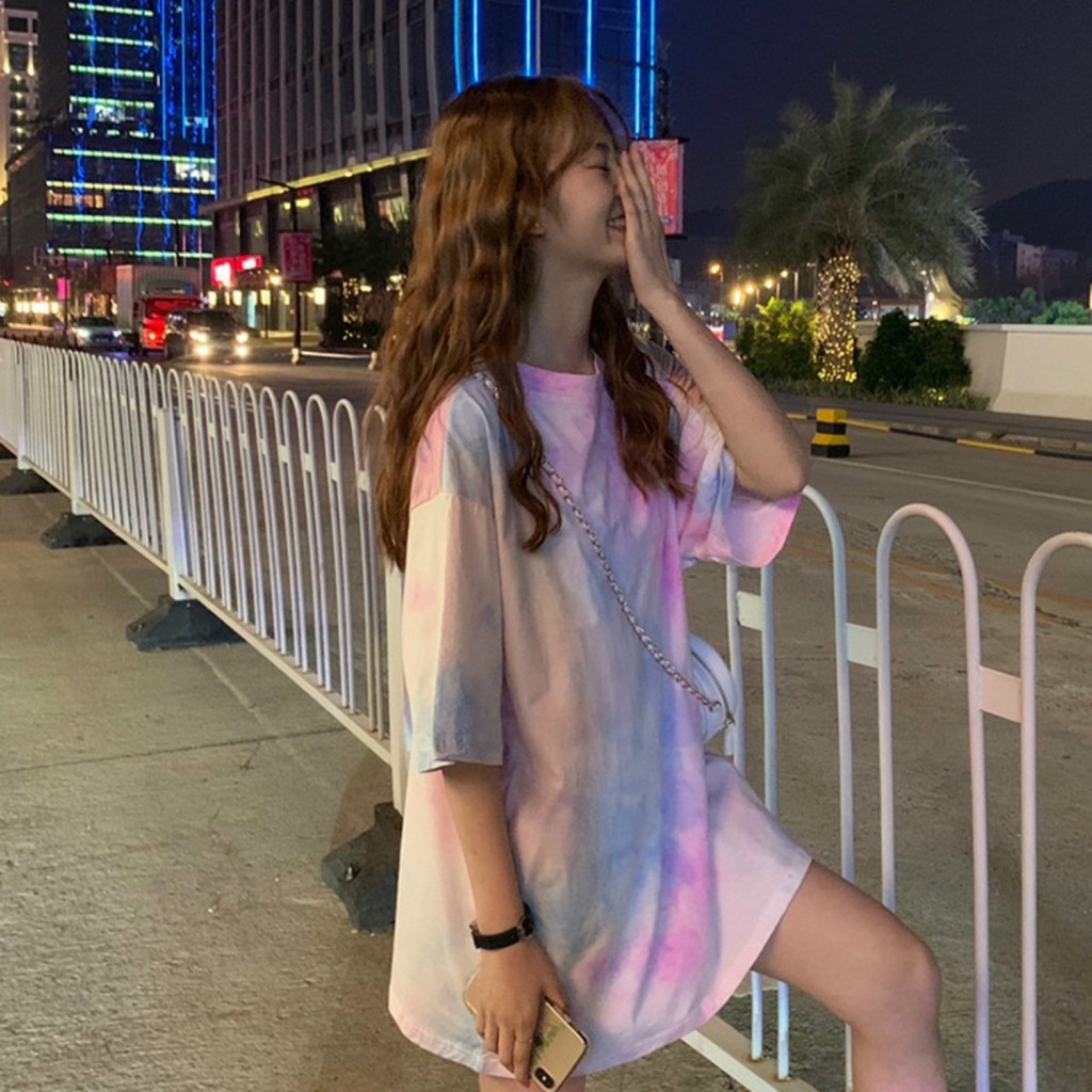 [FREESHIP+ẢNH THẬT] áo thun tay lỡ unisex loang form rộng siêu hot _ Áo thun nữ | BigBuy360 - bigbuy360.vn